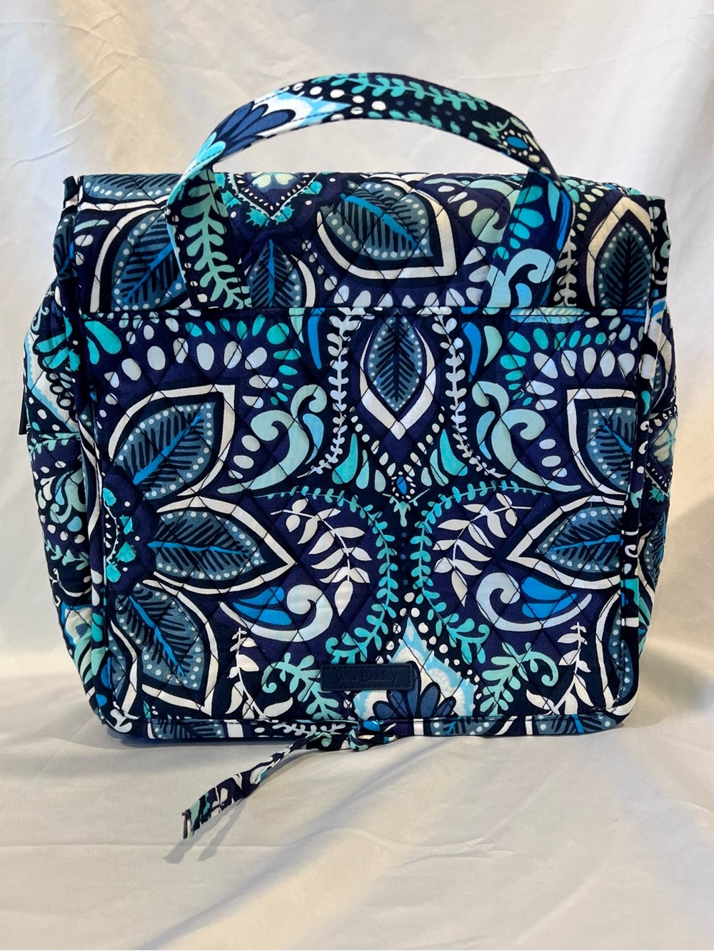 Vera Bradley Blue Teal Navy Quilted Hanging Toiletries Bag
